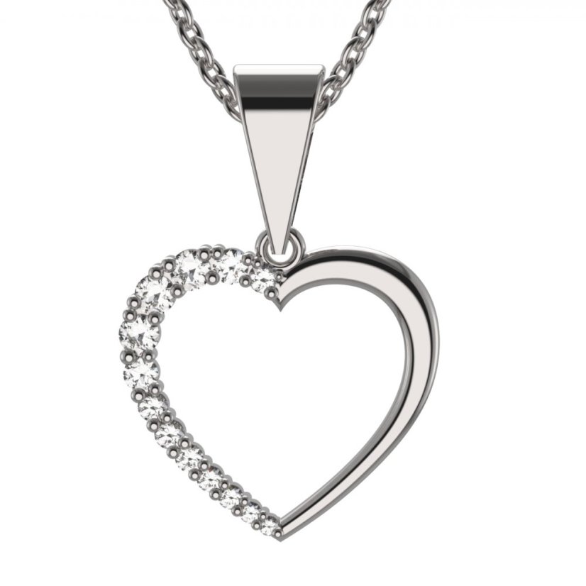 BG zlatý přívěšek srdíčko 1254 Bílé zlato - 585 Diamant