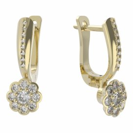 BG zlaté náušnice 552 Žluté zlato - 585 Diamant