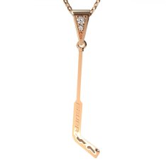 BG zlatý přívěšek Hokejka brankářská 1384 Růžové zlato 585 (30-90dní) Diamant