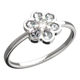BeKid dětský prsten šestilístek 866 Bílé zlato - 585 Diamant