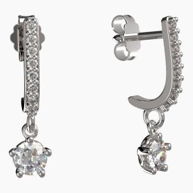 BG zlaté náušnice 874 Bílé zlato - 585 Diamant