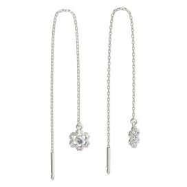 BeKid dětské náušnice šestilístek 854 Bílé zlato - 585 Diamant