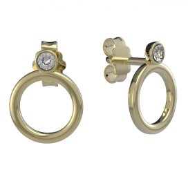 BG zlaté náušnice kroužky 1356 Žluté zlato - 585 Diamant