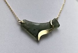 BG náhrdelník přírodní kámen-Vltavín 011