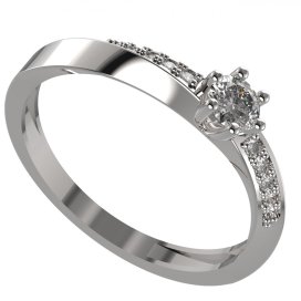 BG zlatý  prstýnek 1444/zásnubní-snubní/ Bílé zlato - 585 Diamant