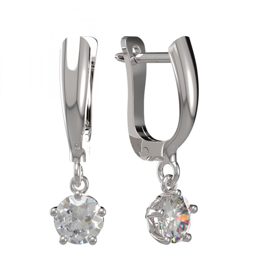 BG zlaté náušnice 875 Bílé zlato - 585 Diamant