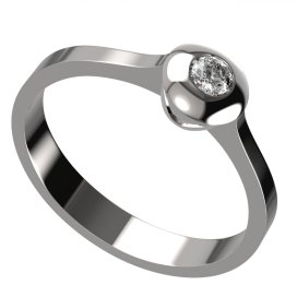 BG zlatý diamantový prstýnek 737 Bílé zlato - 585 Diamant lab-grown