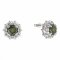 BG earring circular -  751 - Metal: Silver 925 - rhodium, Stone: Garnet