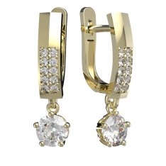 BG zlaté náušnice 875 Žluté zlato - 585 Diamant