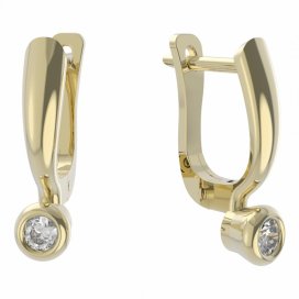 BG zlaté náušnice 550 Žluté zlato - 585 Diamant
