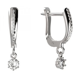 BG zlaté náušnice 1293 Bílé zlato - 585 Diamant