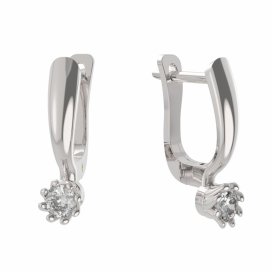 BG zlaté náušnice 554 Bílé zlato - 585 Diamant