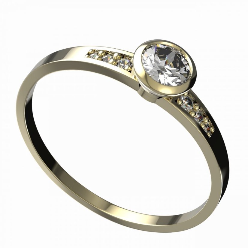 BG zlatý diamantový prstýnek 555 J Žluté zlato - 585 Diamant lab-grown