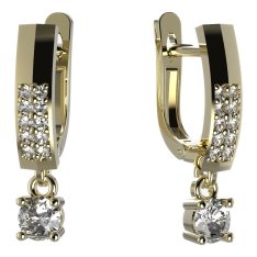 BG zlaté náušnice 725 Žluté zlato - 585 Diamant
