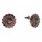 BG earring circular -  463 - Metal: Silver 925 - rhodium, Stone: Garnet