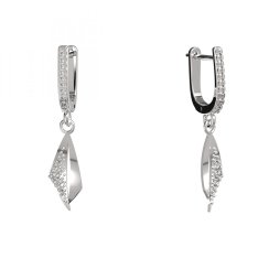 BG zlaté náušnice 1358 Bílé zlato - 585 Diamant