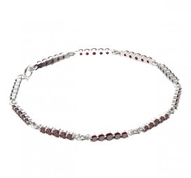 BG náramek 204 Stříbro 925 - rhodium Granát