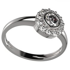 BG zlatý diamantový prstýnek 744 Bílé zlato - 585 Diamant lab-grown