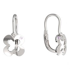 BeKid dětské náušnice čtyřlístek 849 Bílé zlato - 585 Diamant