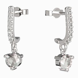 BG zlaté náušnice 783 Bílé zlato - 585 Bílý kubický zirkon