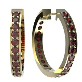 BG náušnice vsazený český granát  808 Stříbro 925 - pozlacené Granát