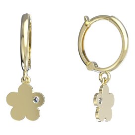 BeKid dětské náušnice pětilístek 852 Žluté zlato - 585 Diamant