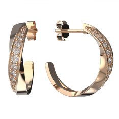 BG zlaté náušnice polokruh 1361 Růžové zlato 585 (30-90dní) Diamant