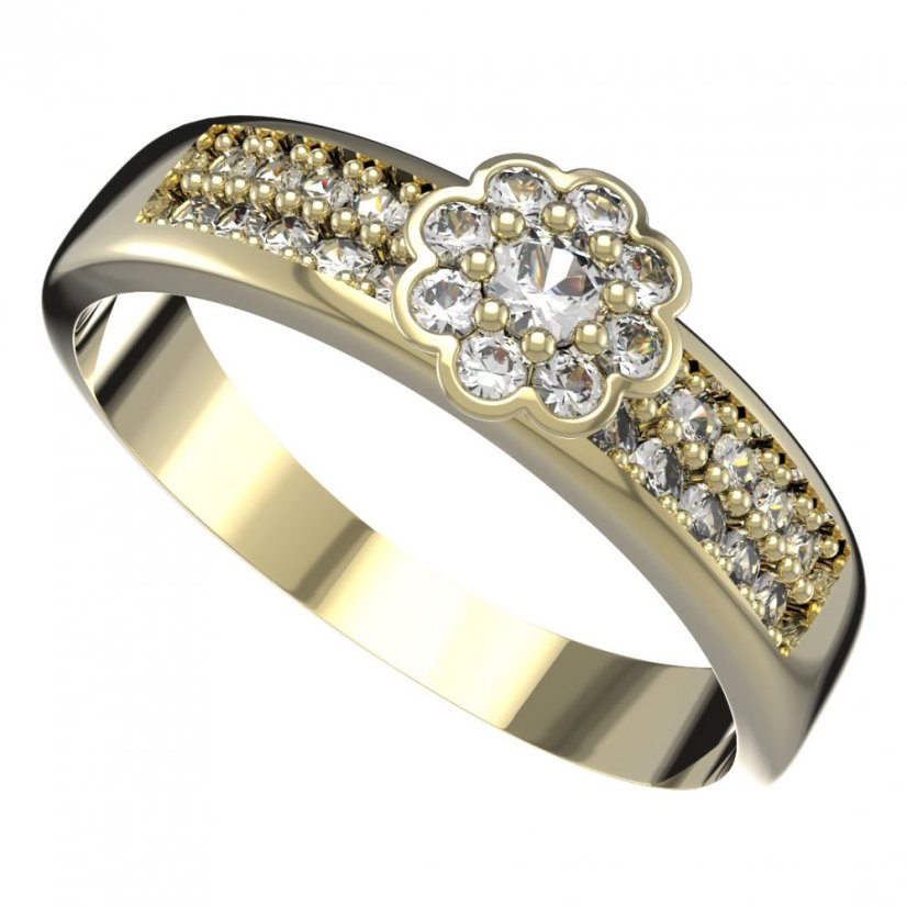 BG zlatý prstýnek 552 F Žluté zlato - 585 Diamant