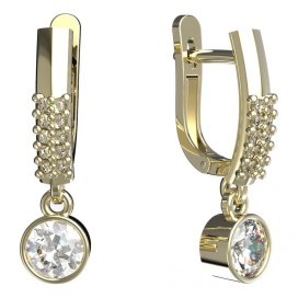 BG zlaté náušnice 723 Žluté zlato - 585 Diamant