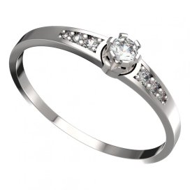 BG zlatý prstýnek 553 J Bílé zlato - 585 Diamant