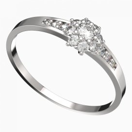 BG zlatý prstýnek 886 J Bílé zlato - 585 Diamant