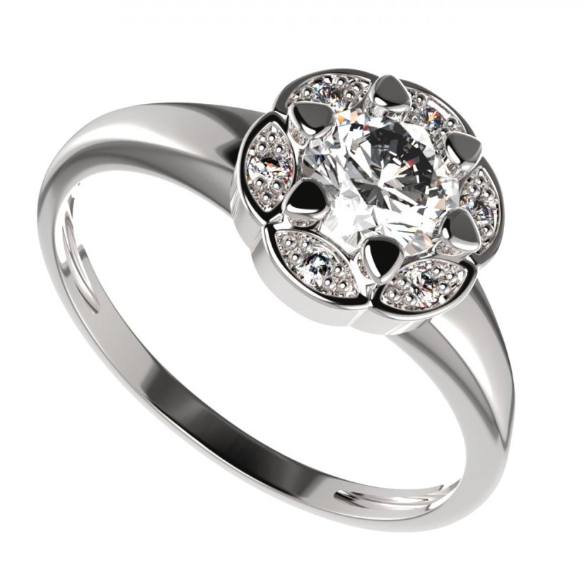 BG zlatý prstýnek 994 Bílé zlato - 585 Diamant