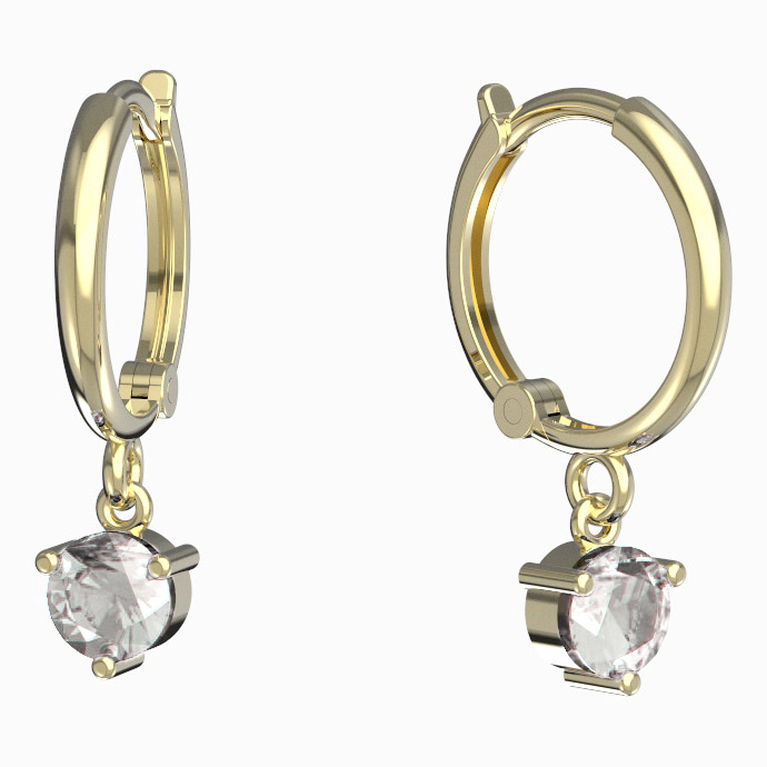 BeKid dětské náušnice 782 Žluté zlato - 585 Diamant