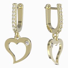 BeKid dívčí náušnice srdíčko 1269 Žluté zlato - 585 Bílý kubický zirkon