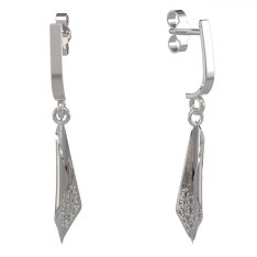 BG zlaté náušnice 1364 Bílé zlato - 585 Diamant