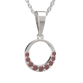 BG přívěs granátový kruh 1409 Stříbro 925 - rhodium Granát