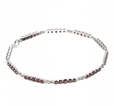 BG bracelet 204 - Metal: Silver 925 - rhodium, Stone: Garnet