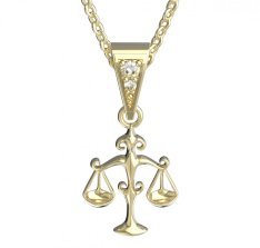 BG zlatý přívěšek Váhy 040 Žluté zlato - 585 Diamant
