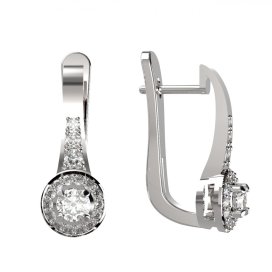 BG zlaté diamantové náušnice 651 Bílé zlato - 585 Diamant lab-grown