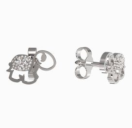 BeKid dětské náušnice želvička 1187 Bílé zlato - 585 Diamant
