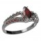 BG prsten s oválným kamenem 483-G - Kov: Stříbro 925 - rhodium, Kámen: Vltavín a granát