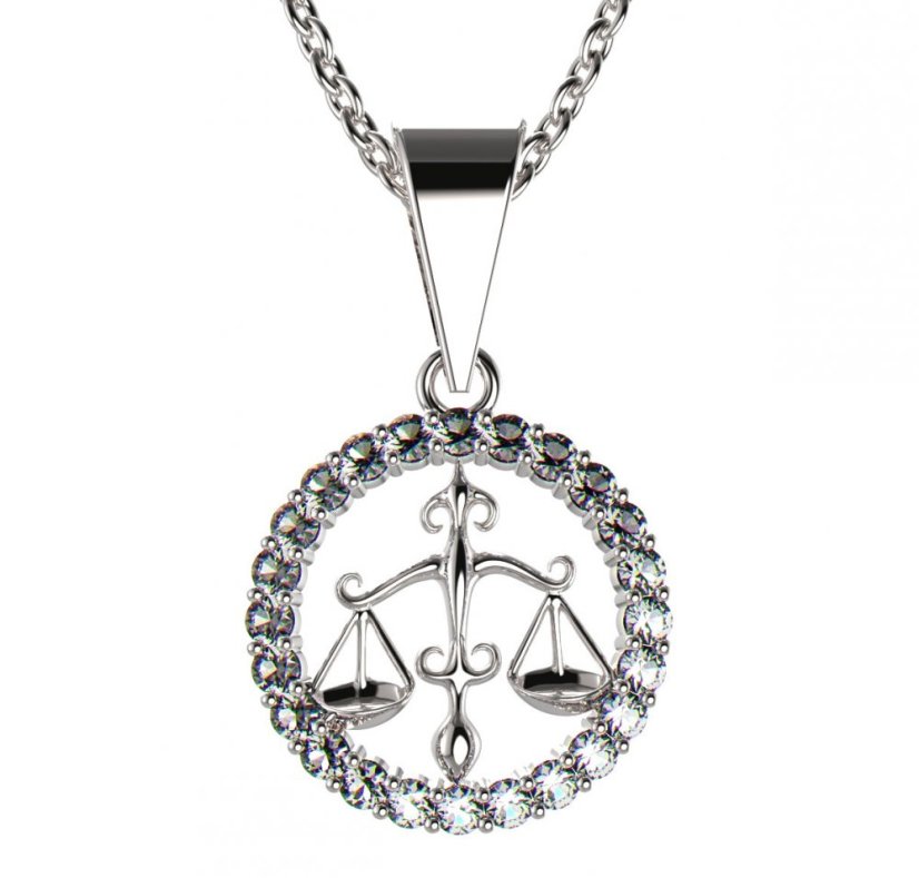 BeKid dětský zlatý přívěsek 052 váhy Bílé zlato - 585 Diamant