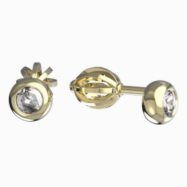 BeKid dětské náušnice 102 Žluté zlato - 585 Diamant