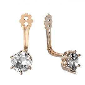 BG zlatý kompoment s diamanty k náušnicím 5MM Růžové zlato 585 (30-90dní) Diamant lab-grown