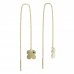 BeKid, Gold kids earrings -828 - Switching on: Chain 9 cm, Metal: Yellow gold 585, Stone: Green cubic zircon