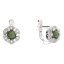 BG náušnice kulaté -  994-07 Stříbro 925 - rhodium Vltavín a granát