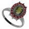 BG ring oval 250-I - Metal: Silver 925 - rhodium, Stone: Garnet