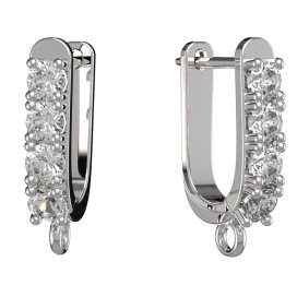 BG zlatý závěs dámské náušnice /96 Bílé zlato - 585 Bílý kubický zirkon