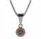 BG pendant circular 452-0 - Metal: Silver 925 - rhodium, Stone: Garnet