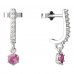 BeKid, Gold kids earrings -1293 - Switching on: Pendant hanger, Metal: White gold 585, Stone: Pink cubic zircon